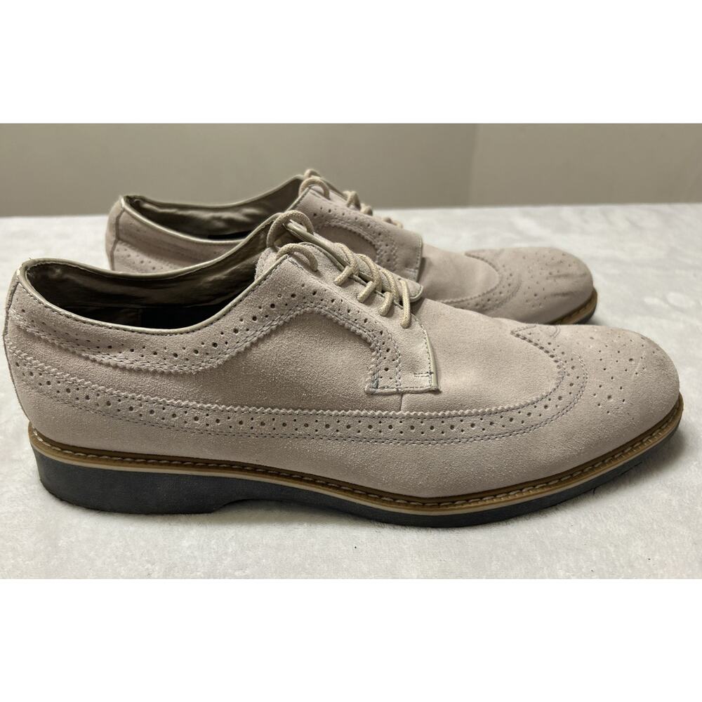 GH Bass Men’s Shoes Size 13 D Gray Suede Oxford Longwing Dress Shoes Lace Up